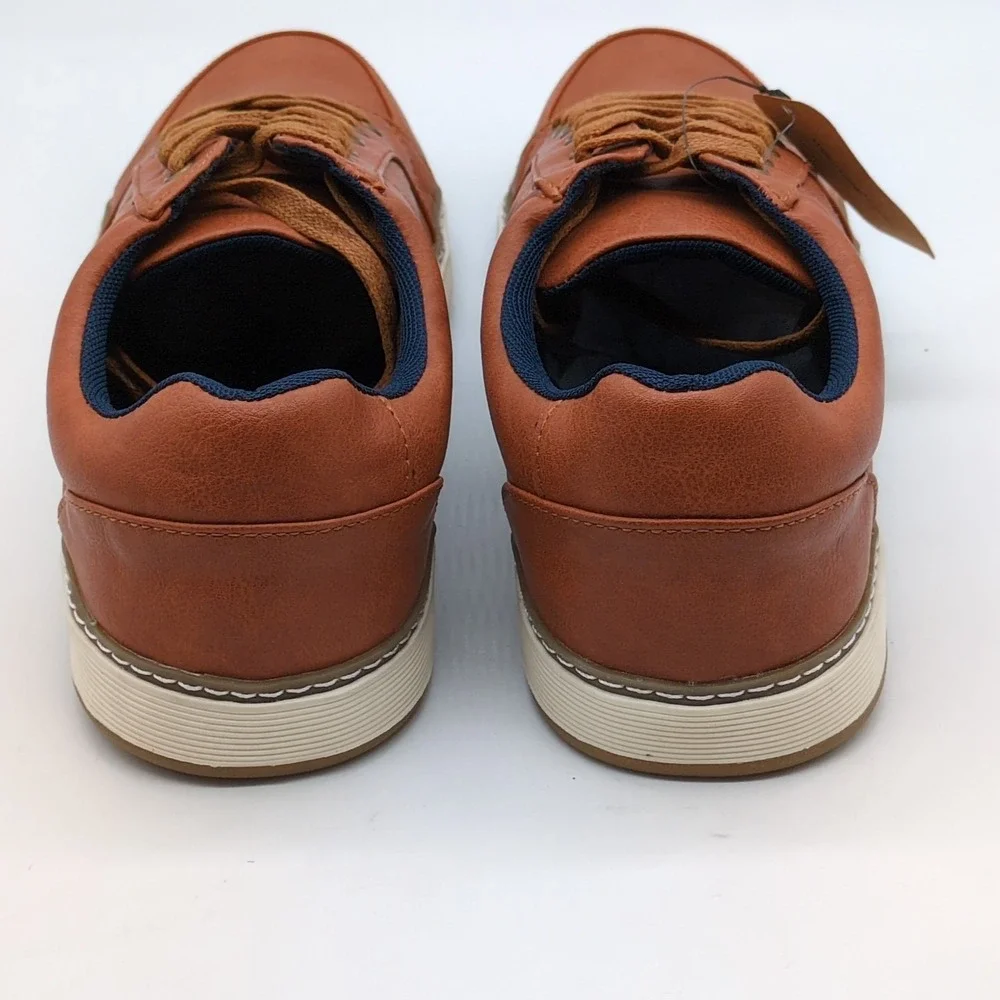 Jonsen Milan Shoes Mens Amy877 Brown 9.5 Leather Sneaker Walking Comfort NEW